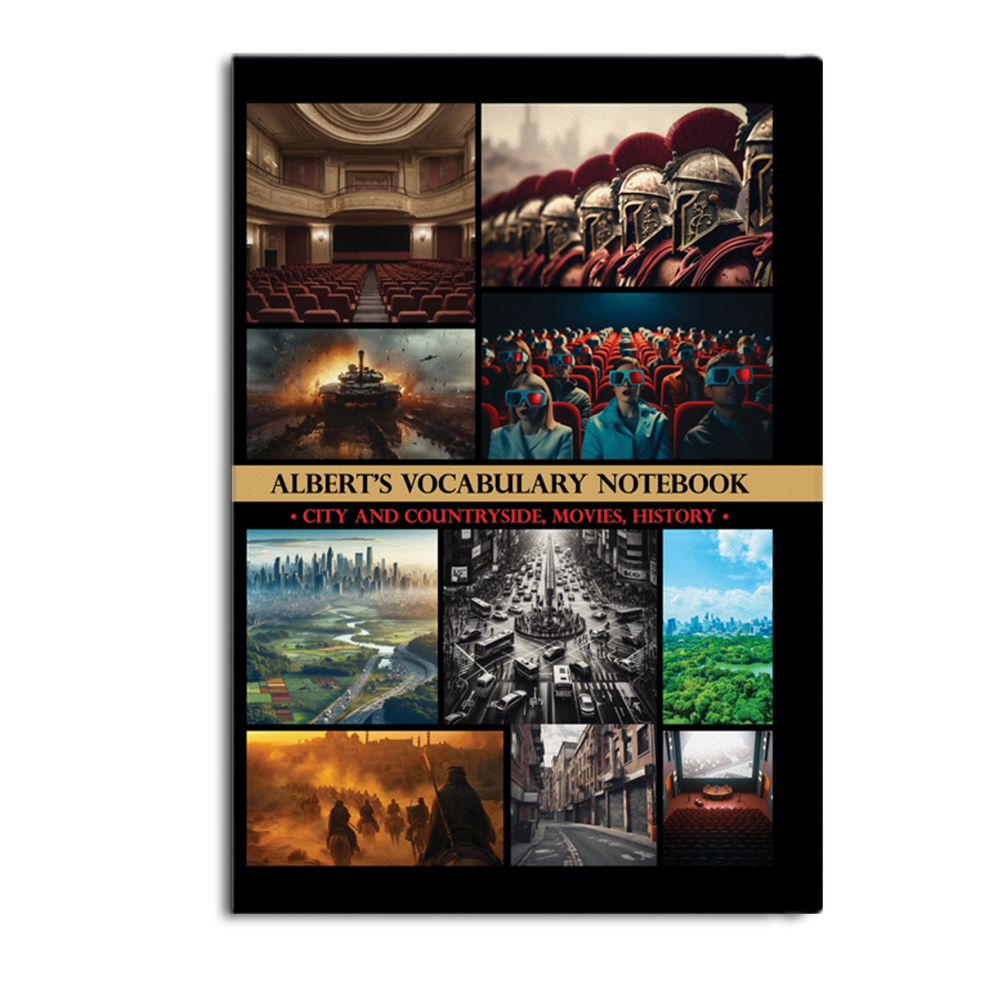 albert.jpg Albert’s Vocabulary Notebook City and Countryside, Movies, History (نسخه سیاه و سفید) - Image 1